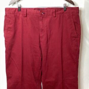 Alan Flusser Mens Red Casual Pants‎ Trousers Size 38 Cotton Blend